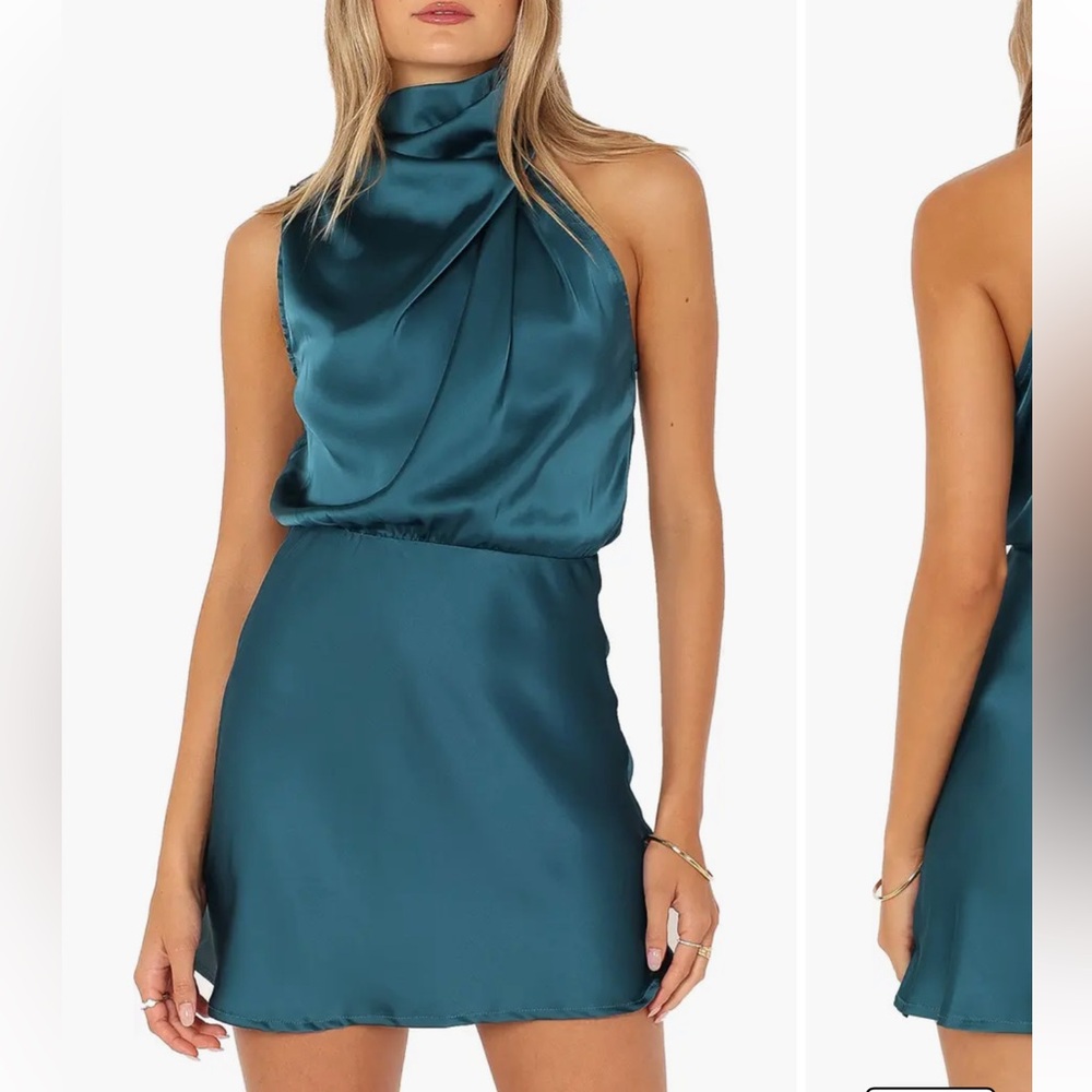 Petal & Pup Anabelle Floral Halter Neck Satin Minidress